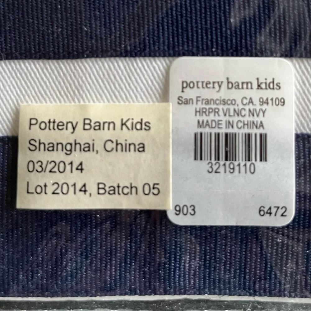 Pottery Barn Kids Harper Valance Navy White 44” x 18” Coastal New